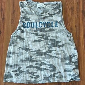 Soul Cycle lightweight camo tank top gray T-shirt size xs